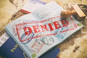 el sello rechazado en el pasaporte